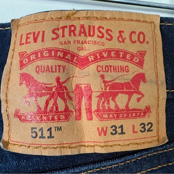 Levi’s 511 Slim Fit Jeans Dark Wash Denim 31x32 Minimalist Smart Casual Country - Picture 4 of 8